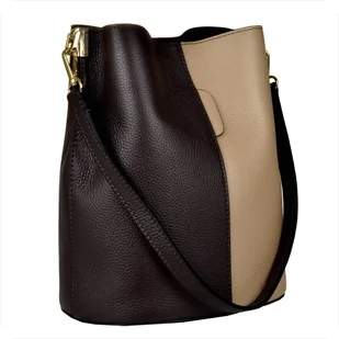 Borse in Pelle torebka ze skóry naturalnej worek brąz czekolada z beżem - Plecaki worki Borse in Pelle torebka ze skóry naturalnej worek brąz czekolada z beżem - Plecaki worki - miniaturka - grafika 1