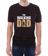 Koszulki męskie - Koszulka z grafiką  the walking dad, męska, czarna, prezent dla taty, rozmiar XL - miniaturka - grafika 1