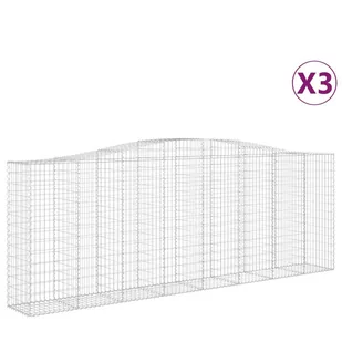 VIDAXL Kosze gabionowe, 3 szt, 400x50x140/160 cm, galwanizowane żelazo - Ogrodzenia - miniaturka - grafika 3