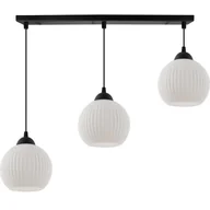 Lampy sufitowe - Lampa sufitowa wisząca Riffle loft 3xE27 klosz kula czarna/biała Light Home LH - miniaturka - grafika 1