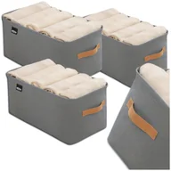 Meble modułowe i akcesoria - Organizer szary na ubrania zestaw 3szt sztywny do szafki pudełko - miniaturka - grafika 1
