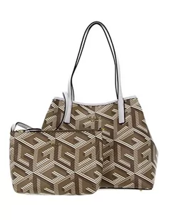 Guess Vikky Tote, Torba damska, Jeden rozmiar, Logo Taupe, 70AA - Torebki damskie - miniaturka - grafika 1