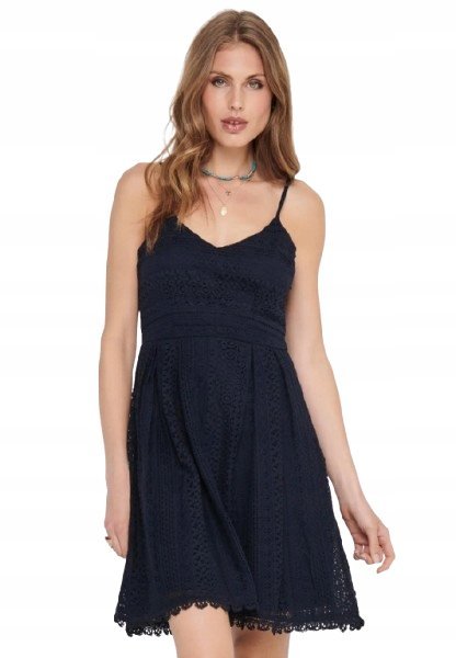 ONLY DAMSKA SUKIENKA GRANATOWA MINI NA RAMIĄCZKACH 38 J7A