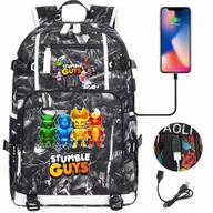 Torby na laptopy - Wodoodporny duży plecak szkolny - torba podróżna Stumble Guys z portem ładowania USB dla biznesu i laptopa Wysoka jakość 1 - miniaturka - grafika 1