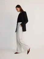 Spodnie damskie - Reserved - Spodnie z lnem i wiskozą - jasnoszary - miniaturka - grafika 1