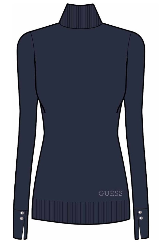 Guess Granatowy Damski Sweter Golf Elegancki Xs