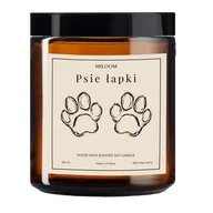Świece - Świeca Sojowa Zapachowa z Drewnianym Knotem PSIE ŁAPKI 230 ml Miloom - miniaturka - grafika 1