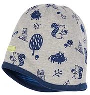 Czapki damskie - loud + proud Unisex dziecięca czapka dwustronna z nadrukiem, certyfikat Gots czapka Beanie, szary, 49 - miniaturka - grafika 1