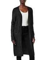 Swetry damskie - Vero Moda Kobiety Vmdoffy Ls Long Open Cardigan Ga Noos Kardigan, Czarny, XL - miniaturka - grafika 1
