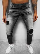Spodnie męskie - Spodnie jeansowe męskie szare OZONEE NB/MP0031G - Ozonee - miniaturka - grafika 1