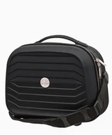 Walizki - PUCCINI Czarny kuferek podróżny żebrowany - miniaturka - grafika 1