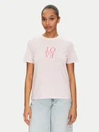 Koszulki i topy damskie - Pieces T-Shirt Skylar 17155376 Różowy Regular Fit - miniaturka - grafika 1
