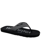 Klapki i japonki męskie - Wrangler 20251044 męskie klapki basenowe japonki czarno szare - miniaturka - grafika 1