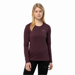 Damska koszulka termoaktywna z długim rękawem Jack Wolfskin SKY THERMAL L/S W amaranth - XS - Koszulki sportowe damskie - miniaturka - grafika 1