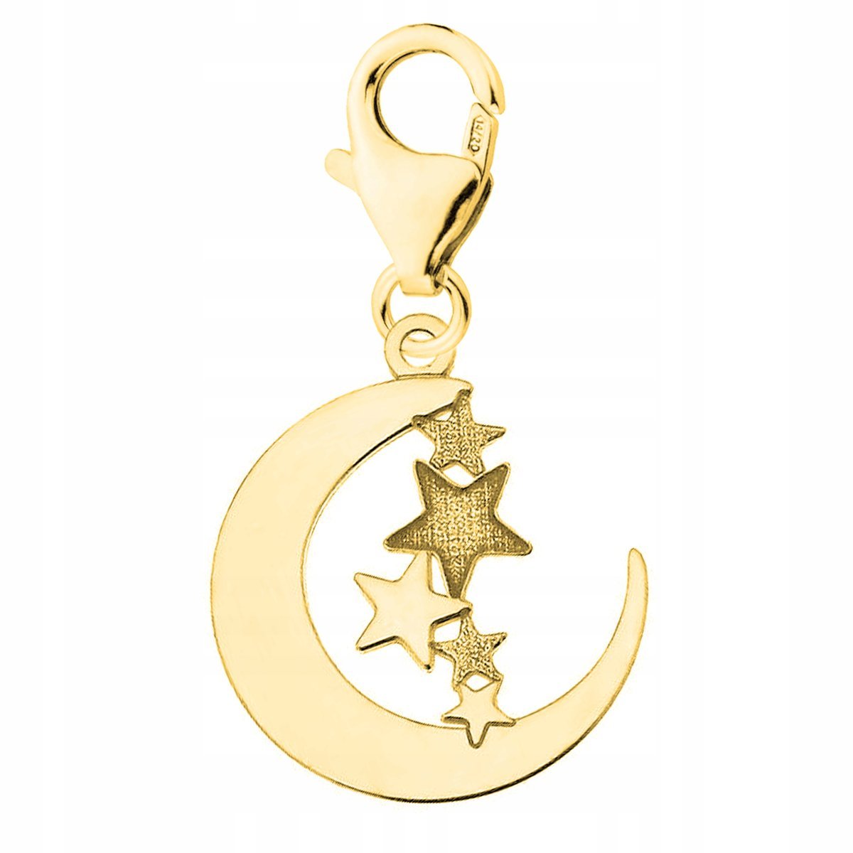 Złota Zawieszka Księżyc Gwiazdki Półksiężyc Gwiazdy Kosmos SREBRO 925