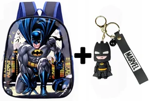 Plecak przedszkolny dla chłopca dzieci do szkoły BATMAN chłopięcy + BRELOK - Plecaki szkolne i tornistry - miniaturka - grafika 1