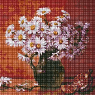 Diamentowa Mozaika - Bukiet stokrotek40x40 - Ideyka - Malowanie po numerach - miniaturka - grafika 1