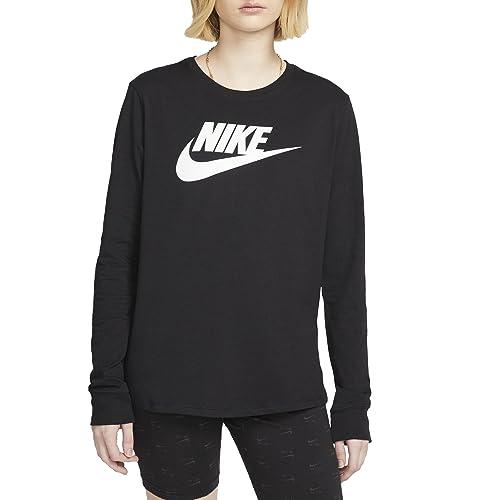 Nike FJ0441-010 W NSW Tee ESSNTL LS ICN FTRA T-Shirt Damski Czarny Rozmiar XS, Czarny, XS