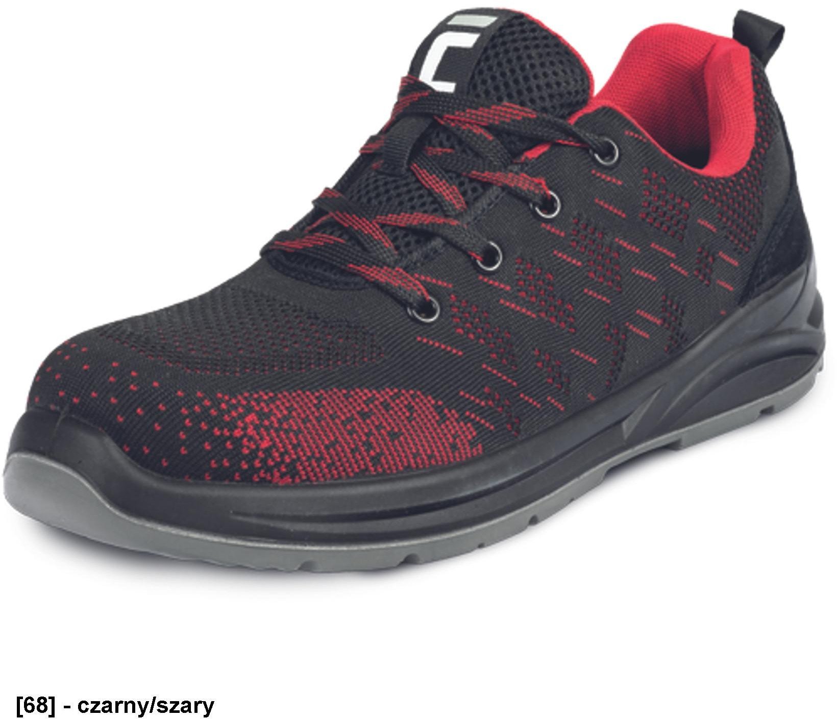 GERA S1P SR - Lekkie półbuty zawodowe robocze cholewka materiał dziany czarny/szary 39