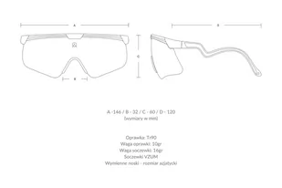 ALBA OPTICS Okulary rowerowe DELTA LMN VZUM ML Lava - Okulary sportowe - miniaturka - grafika 4