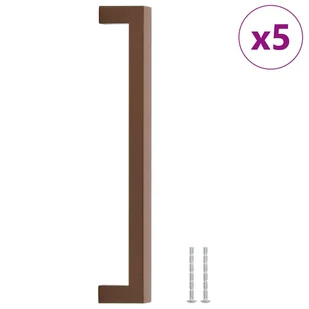 Uchwyty do szafek, 5 szt., brąz, 224 mm, stal nier - Meble modułowe i akcesoria - miniaturka - grafika 1
