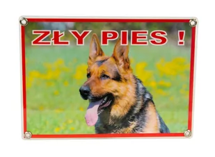 Tabliczka ZŁY PIES! Laminowana - Odblaski i adresówki - miniaturka - grafika 1