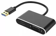 Adaptery i przejściówki - PAWONIK Adapter USB  KONWERTER USB 3.0 do HDMI + VGA ADAPTER KARTA GRA JL-U3003 - miniaturka - grafika 1