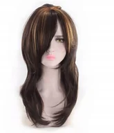 Dodatki do strojów karnawałowych - Peruka Włosy Długie 60Cm Brąz Blond Pasemka W17 - miniaturka - grafika 1