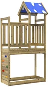 Place zabaw - vidaXL Wieża zabaw Brązowy Drewno impregnowane lite - miniaturka - grafika 1