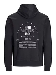 JACK & JONES Męska bluza z kapturem JCOEDITION Sweat Hood, czarna, M, czarny, M - Bluzy męskie - miniaturka - grafika 1