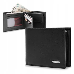 Elegancki PORTFEL Męski z Ekoskóry M.20 CZARNY Pako Jeans - Portfele - miniaturka - grafika 1