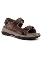 Sandały męskie - Skechers Sandały Hirano 204106/BRN Brązowy - miniaturka - grafika 1