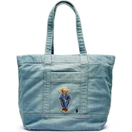 Torebki damskie - POLO RALPH LAUREN Jeansowa shopperka - miniaturka - grafika 1