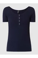 Koszulki i topy damskie - T-shirt z prążkowaną fakturą model Kitte - Pieces - miniaturka - grafika 1