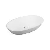 Umywalki - Massi Umywalka nablatowa owalna z konglomeratu biała matowa 60 x 35 cm Rona white Matt - miniaturka - grafika 1
