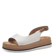 Moda i Uroda OUTLET - Tamaris Damskie Comfort 8-88703-42 100 White Wedge Plateau Komfortowe buty na co dzień, odświętne, eleganckie, płaskie sandały, 39 EU szerokie, biały, 39 EU Weit - miniaturka - grafika 1