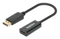 Adaptery i przejściówki - Manhattan 153713 zmieniacz płci / kabli DisplayPort HDMI Czarny - miniaturka - grafika 1
