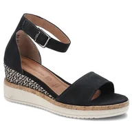 Espadryle damskie - Granatowe Sandały Tamaris Skórzane Espadryle Damskie - miniaturka - grafika 1