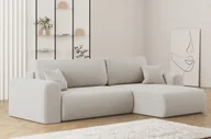 Narożniki - Narożnik CAPRI z funkcją spania i schowkiem sztruks Poso beżowy prawy - miniaturka - grafika 1