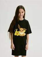Sukienki i spódniczki dla dziewczynek - Reserved - Sukienka Pokémon - czarny - miniaturka - grafika 1