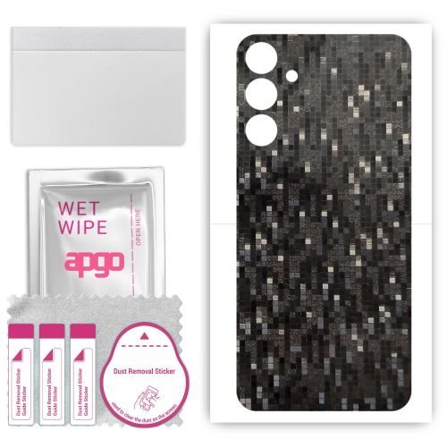 folia naklejka skórka strukturalna na TYŁ do Samsung Galaxy A35 5G - Carbon Pixel Czarny - apgo SKINS