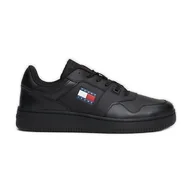 Buty sportowe męskie - Buty Tommy Hilfiger Retro Basket Ess M EM0EM01395BDS czarne - miniaturka - grafika 1