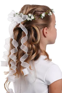 Delikatny wianuszek komunijny z perełkami wianek komunia wianki komunijne WM48-18 - Ozdoby do włosów - miniaturka - grafika 1