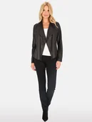 Kurtki damskie - KURTKA DAMSKA TYPU NARZUTKA Z EKOLOGICZNEGO ZAMSZU - miniaturka - grafika 1