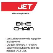 Łańcuchy rowerowe - Łańcuch JET 8 rz.1/2x3/32 " 7.1mm 116 ogniw szaro-srebrny - miniaturka - grafika 1