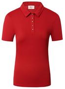 Koszulki jeździeckie - Koszulka COVALLIERO 23SS Polo damska czerwona, rozmiar: L - miniaturka - grafika 1