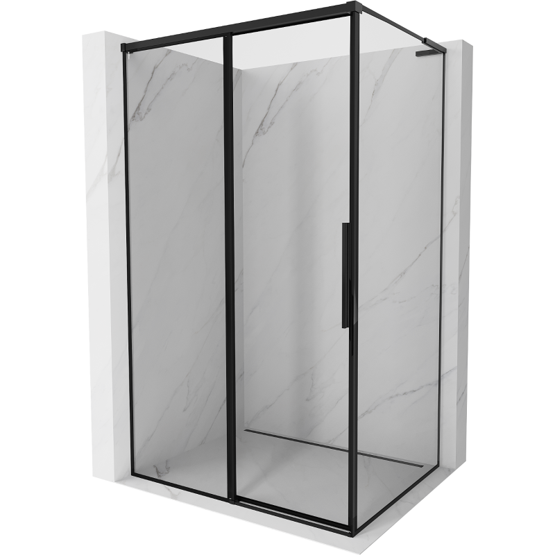 Mexen Rox L kabina prysznicowa rozsuwana lewa 120 x 80 cm, czarna ramka , czarna - 8C2L-120-080-70-70-L