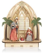 Ikony i obrazy sakralne - Szopka Bożonarodzeniowa - Święta Rodzina - Świecąca - miniaturka - grafika 1