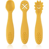 Sztućce dla dzieci - Petite&Mars Take&Match 6m+ łyżeczka dla dzieci Intense Ochre 3 szt. - miniaturka - grafika 1