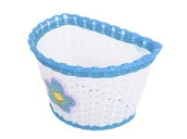 Koszyki rowerowe - Koszyk Plastikowy Biało-Niebieski Z Kwiatkiem  Bso1-4 - miniaturka - grafika 1